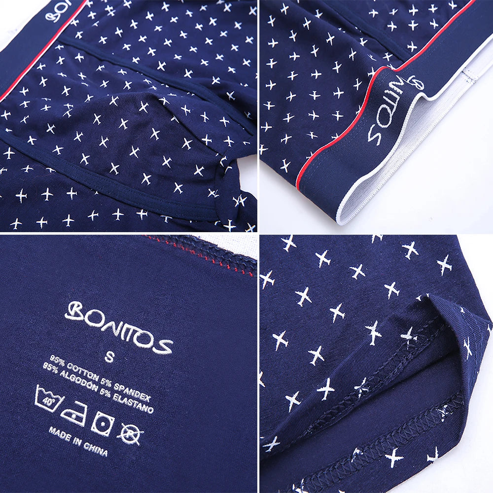 4pcs Men Cotton Boxer Shorts - Soft Comfortable Male Underwear Briefs Couple Boxers Set