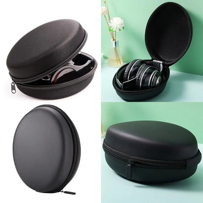 Shockproof Black Headphone Carrying Case – Portable Travel Pouch for Earphones & Headsets