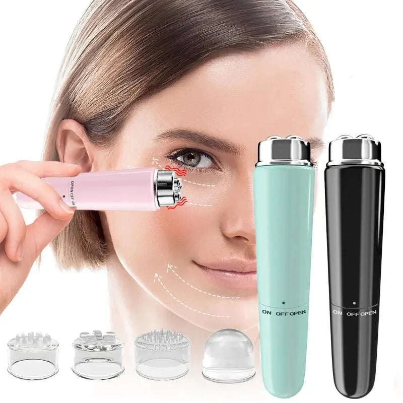 4 in 1 Electric Facial Massager - Micro Vibration Eye Beauty Instrument for Relaxation, Dark Circles, Puffiness and Eye Bags