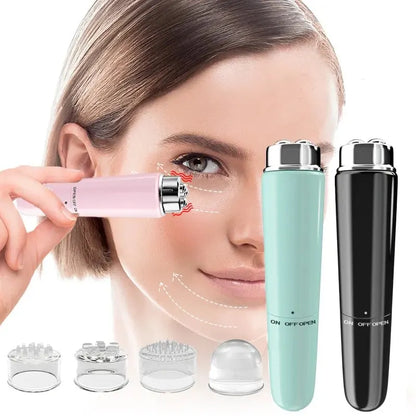 4 in 1 Electric Facial Massager - Micro Vibration Eye Beauty Instrument for Relaxation, Dark Circles, Puffiness and Eye Bags