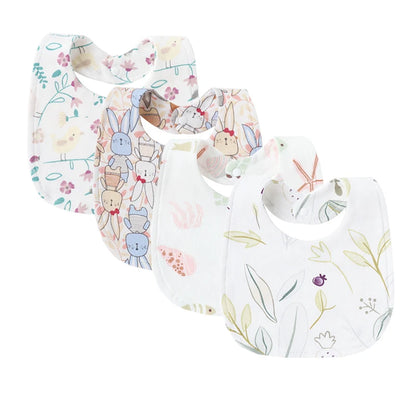 4Pcs Baby Bibs – Cotton Newborn Bibs for Girls & Boys, Infant Accessories, Toddler Saliva Towels for Baby Care