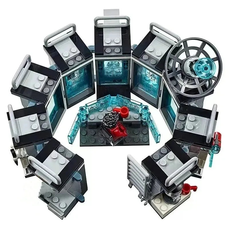 HOT 76125 Iron Man Mech Showroom Building Block Set for Kids — Superhero Toy & Birthday/Party Gift