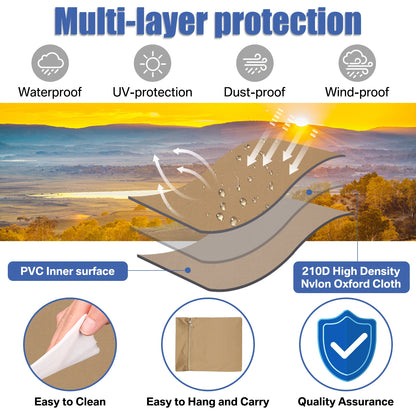 Waterproof Oxford Cloth Patio Umbrella Cover – UV Resistant, Windproof Outdoor Parasol Protector with Zipper & Pole for Garden Use