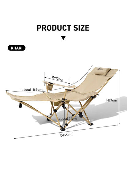 BRS 2-in-1 Reclining Camping Chair – Lightweight Folding Lounge Chair with Adjustable Backrest & Footrest for Beach, Camping & Outdoor Relaxation