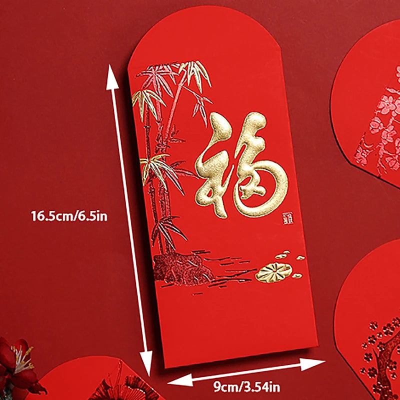 Red Envelopes for Lucky Money - Creative Red Pockets for Birthday, Wedding, and More - Hot Stamping Design - 4pcs/6pcs/10pcs Options