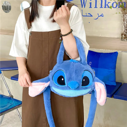 Disney Lilo & Stitch Plush Messenger Bag – Kawaii Anime Handbag for Girls, Stuffed Cartoon Plushie Soft Bag for Kids