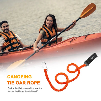 Elastic Kayak Paddle Leash – Adjustable Coiled Lanyard with Safety Hook for Fishing Rod, Pole & Rowing Boat Accessories