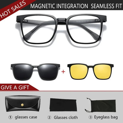 VICKY Magnetic Clip-On Myopia Glasses – Polarized Prescription Reading Sunglasses for Men & Women TJ2190