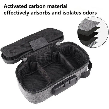 Smell Proof Storage Bag with Lock – Large Capacity Activated Carbon Odor Proof Portable Travel Organizer Bag for Pipes & Accessories