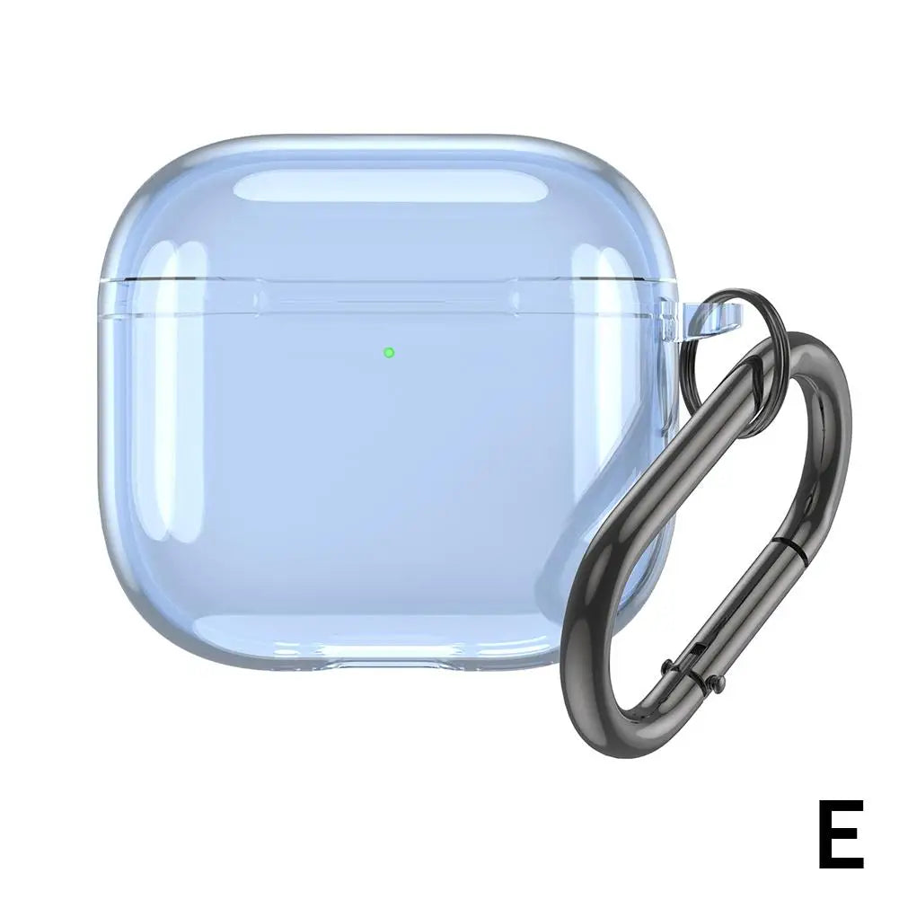 Translucent Protective Sleeve Case for AirPods 4 — Premium Drop-Proof Cover with Carabiner for AirPods 4th Generation