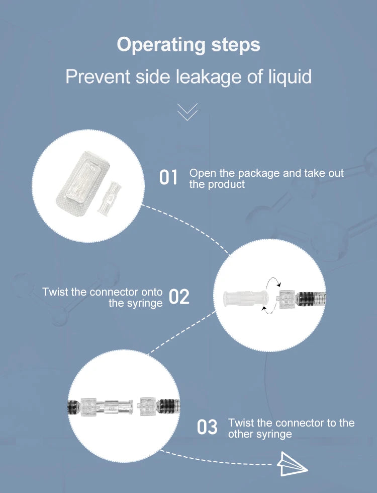Luer Thread Connector - Transparent PP Syringe Double-Way Connector for Easy, Durable Use in Sterile Environments