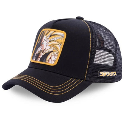 Dragon Ball Son Goku Cap - Embroidered Hip Hop Trucker Mesh Hat Adjustable Summer Travel Sun Visor for Men