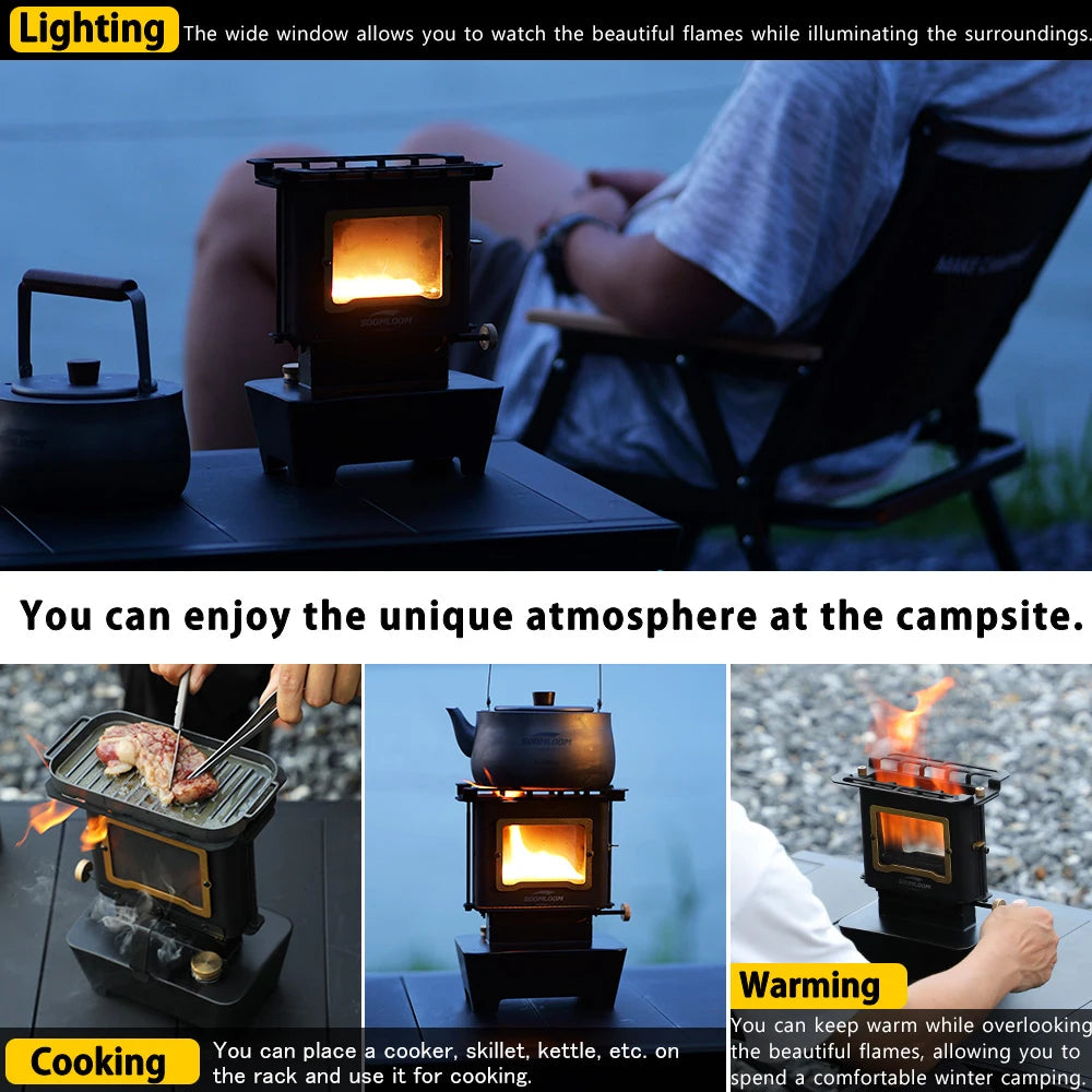 Soomloom Retro Firedance Oil Lamp Stove - Portable Outdoor Camping Lantern, Multi-Purpose Burner & Ambient Light for Camping Supplies