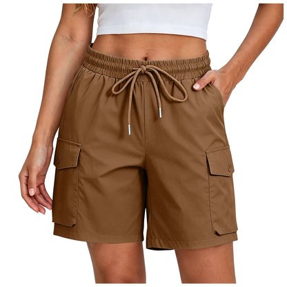 Women’s Summer Hiking Shorts - Lightweight Breathable High-Waist Multi-Pocket Cargo Shorts for Outdoor, Work & Streetwear