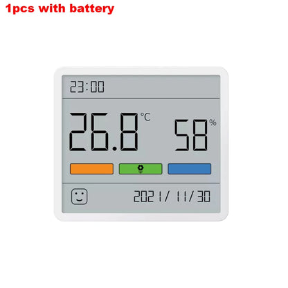 Youpin Duka ATuMan Digital Thermometer Hygrometer - 3.34-Inch LCD Temperature, Humidity and Clock Gauge for Indoor Use