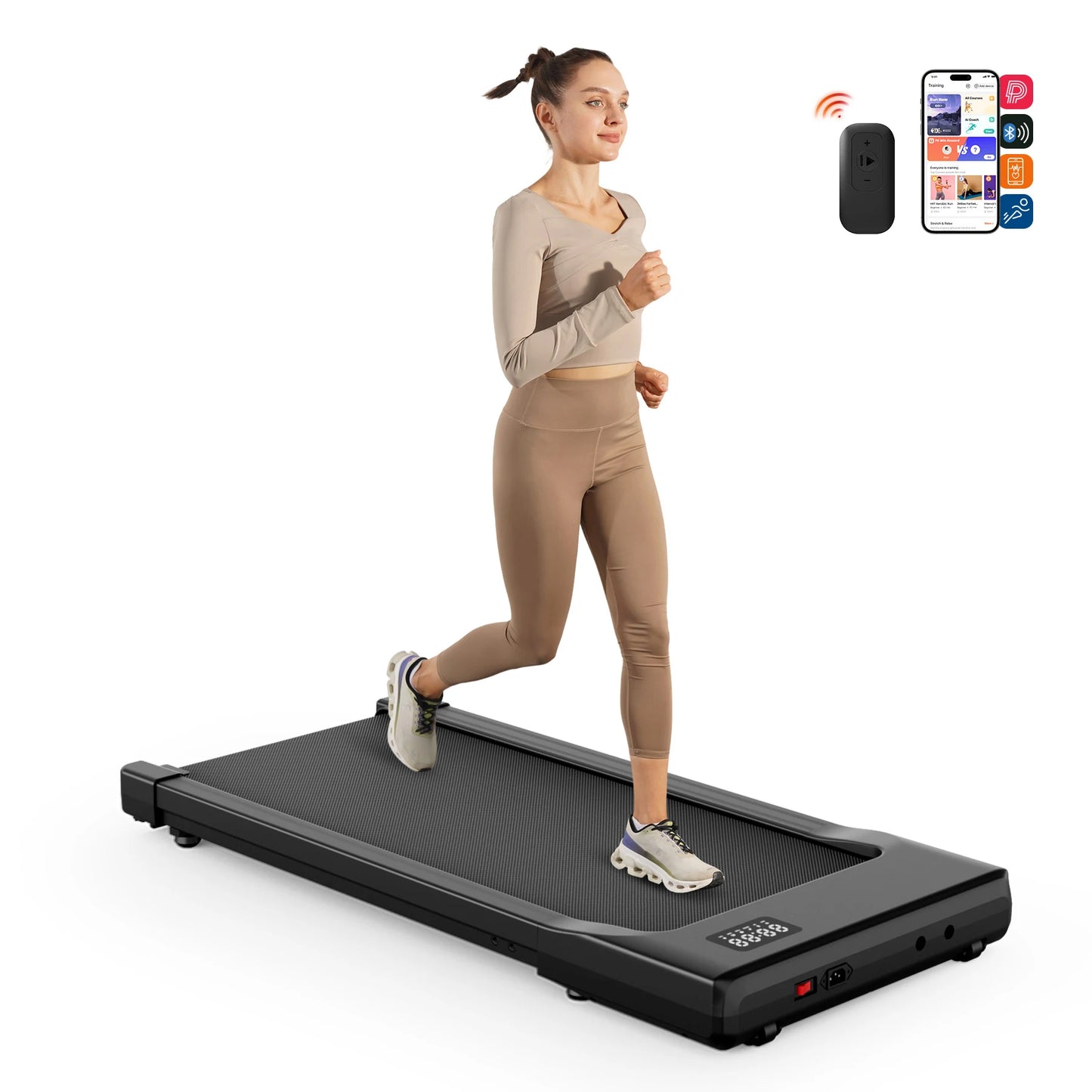 2-in-1 Walking Pad Under Desk Treadmill – Portable 2.5HP Home & Office Treadmill with Remote Control and LED Display