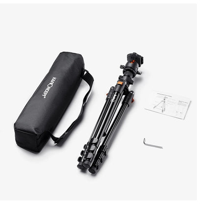 Aluminum Alloy Camera Tripod Stand – Low Angle Photography Travel Tripod with Carrying Bag for DSLR Cameras