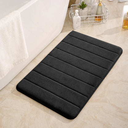 Coral Velvet Bathroom Mat - Anti-Skid Absorbent Toilet & Bathtub Floor Mat, Entrance Rug