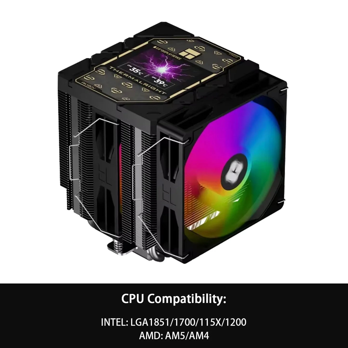 Thermalright Peerless Assassin 120 ARGB CPU Air Cooler – Digital Black Dual Tower High Performance Radiator for Intel LGA1851/1700/1200/115X & AMD AM4/AM5