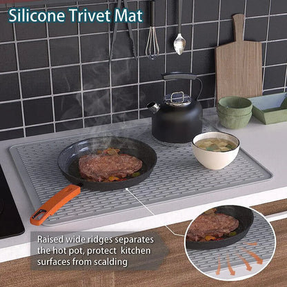Large Silicone Stove Mat | Multifunctional Induction Stove Top Cover & Kitchen Drain Protector