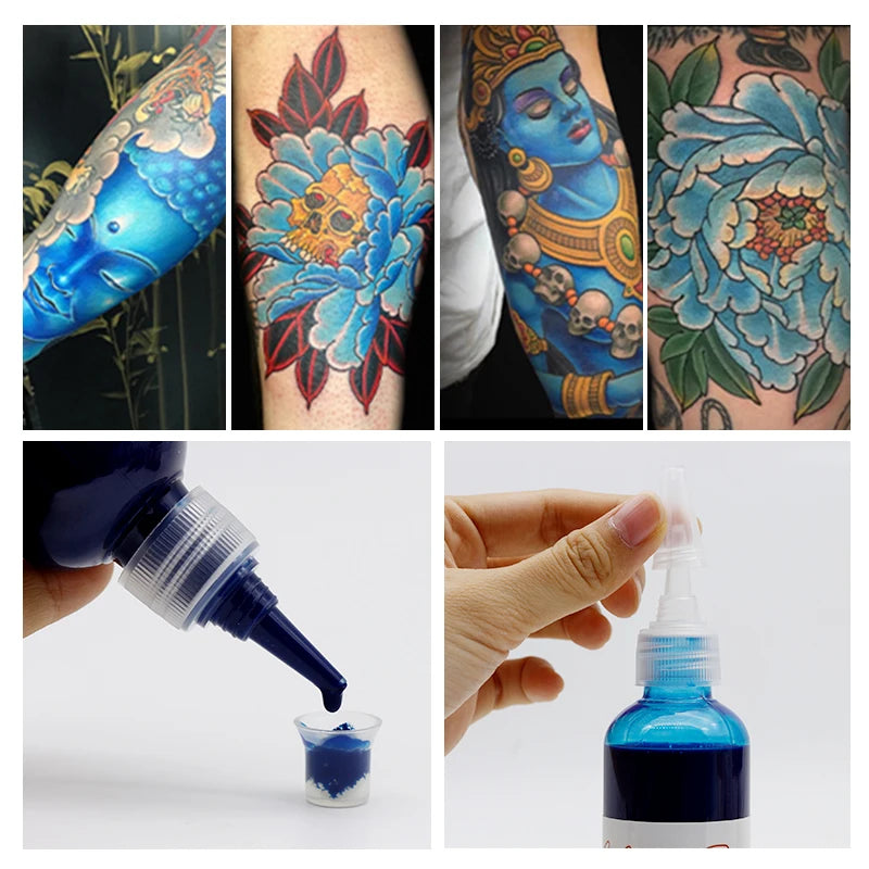 8-Color Airbrush Paint for Temporary Tattoos – 100ml Waterproof Body Art & Semi-Permanent Makeup