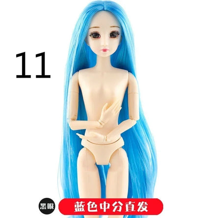 30cm Fashion Princess Babi Doll – 3D Eyes, 20-Joint DIY Plastic Doll for Girls, BJD Model