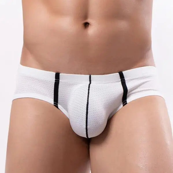 Men’s Ice Silk Low Waist Underwear – Breathable Mesh Boxer & Briefs, Lightweight Swim Bikini Trunks for Comfort Fit