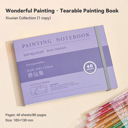 100% Cotton Mini Watercolor Paper Book – 300gsm Tearable Sketchbook Journal for Drawing & Painting