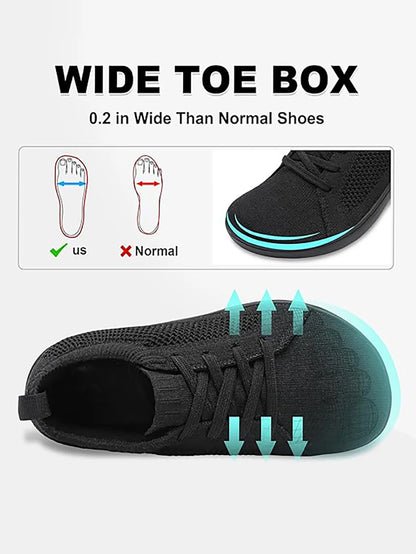 2025 Men's Wide-Toe Casual Shoes — Soft Sole Walking Sneakers, Breathable Mesh Comfortable Barefoot Shoes