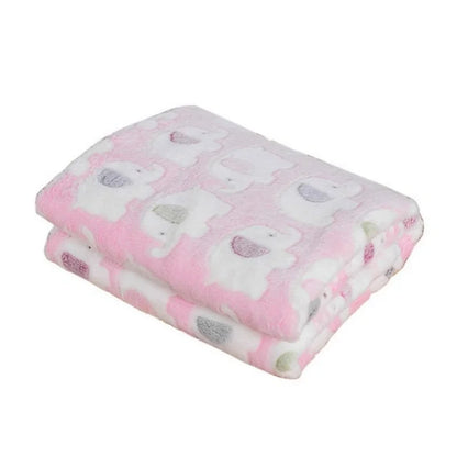 Soft Fluffy Pet Blanket - Warm Fleece Dog & Cat Throw with Cute Paw Print Design for Puppies and Kittens