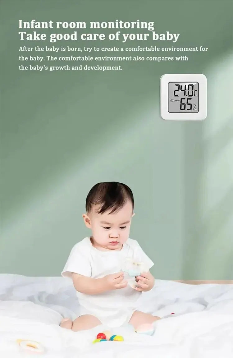 Indoor Mini Temperature & Humidity Meter – Portable Digital Display for Bedroom & Home
