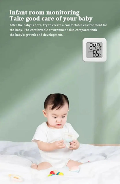 Indoor Mini Temperature & Humidity Meter – Portable Digital Display for Bedroom & Home