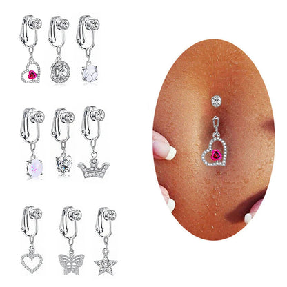 Faux Snake Belly Ring – Fake Clip-On Umbilical Navel Piercing, Belly Button & Cartilage Body Jewelry