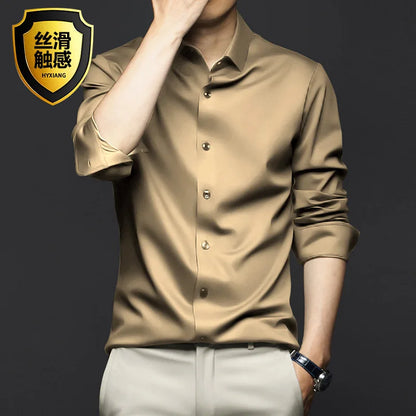 Men's Wrinkle-Resistant Dress Shirt - Non-Iron Long Sleeve Business Casual Shirt S-5XL