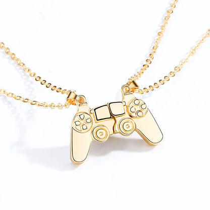 2Pcs Magnetic Couple Necklace Set – Game Controller Friendship Matching BFF Necklaces for Him & Her
