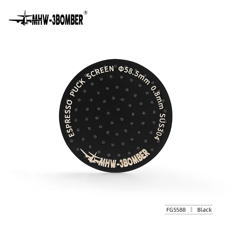 MHW-3BOMBER Espresso Puck Screen – 51/53/58.5mm Reusable Stainless Steel Coffee Filter, 0.8/0.2mm Thickness Coffee Tool