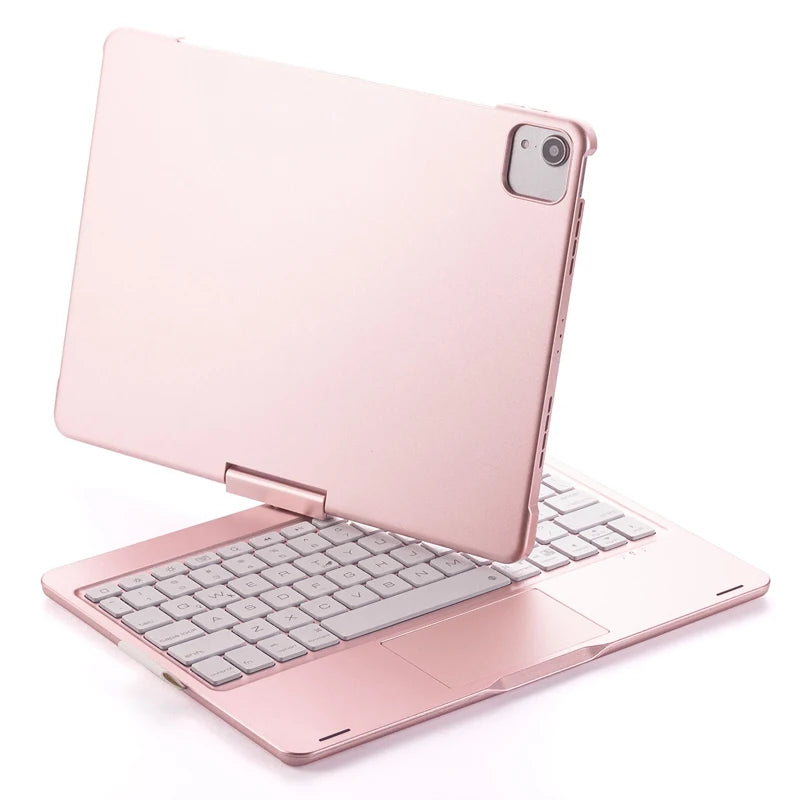Bluetooth Magic Keyboard Case for iPad — Multi-Language (Arabic, Spanish, French, German) for iPad Pro 11 (2018–2022), Air 4/5, 10.9-inch