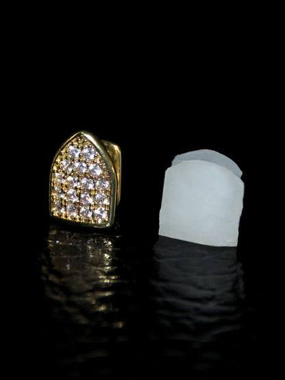 Full Zircon Inlaid Teeth Decoration – Hip Hop Style Single Teeth for Men & Women, Perfect for Dating & Party Wear
