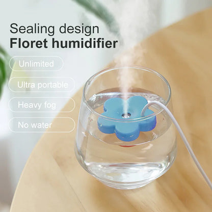 Portable Petal-Shaped Air Humidifier – Mini Ultrasonic, DC 5V 1A, Aromatherapy Diffuser for Home & Bedroom