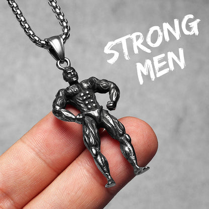 Messi, Ronaldo, Mbappé Football Jersey Necklace – Stainless Steel Dumbbell Pendant Chain for Men, Punk Gym Style