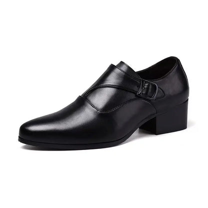 Men’s Genuine Leather Pointed Toe Shoes - Business Wedding Dress Loafers with Stylish Formal Design