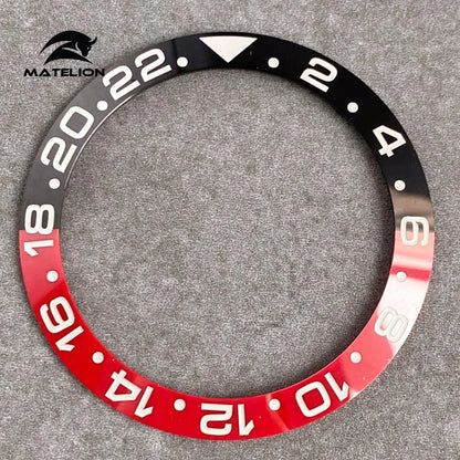 MATELION 38mm Ceramic Bezel Insert — Alloy Watch Ring for 40mm NH35/NH34 GMT Diving Watches