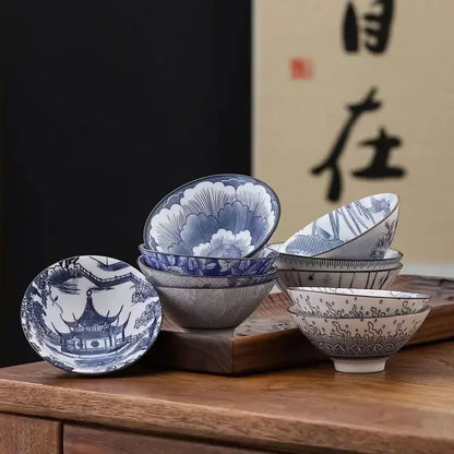 70ML Handmade Blue & White Porcelain Tea Cup – Dragon, Phoenix & Fish Pavilion Design for Chinese Kungfu Tea Ceremony