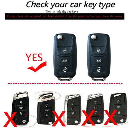 Carbon Fiber Matte Folding Car Key Case for VW – Fits Polo, Bora, Tiguan, Passat, Golf 6, Lavida, Scirocco, 3-Button Accessories
