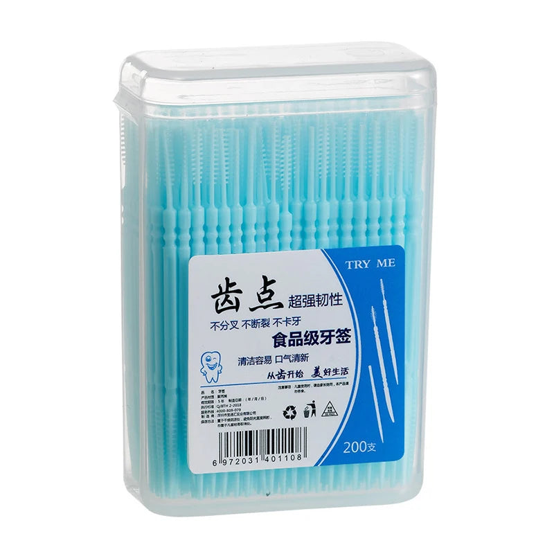 200-Piece Dental Floss Picks Set - Interdental Cleaning Tools for Daily Oral Hygiene and Dental Care