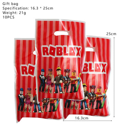 Roblox Birthday Party Supplies — Balloons, Disposable Tableware & Backdrop for Kids’ Party or Baby Shower