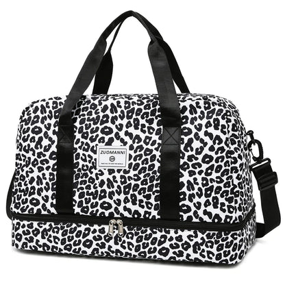 Women’s Carry-On Travel Bag – Spacious Animal Print Nylon Gym & Sports Bag, Large Capacity Weekend Overnight Bag