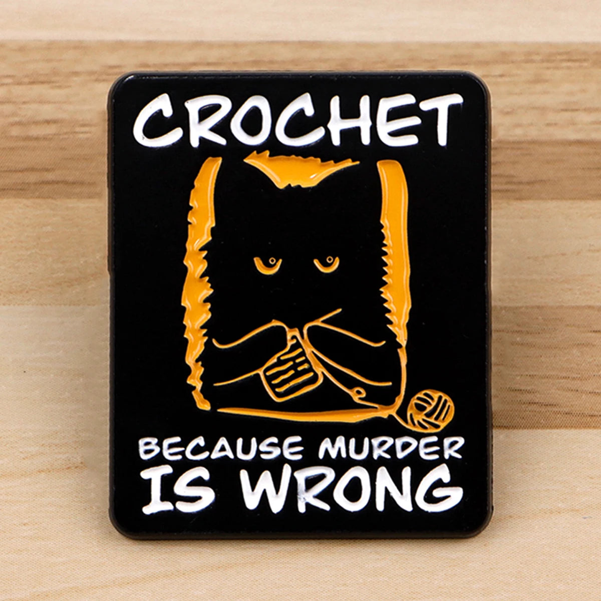 Cute Black Cat Enamel Pin - Crochet Style Brooch Badge for Backpack Hat Collar Lapel Cosplay Accessories Gift