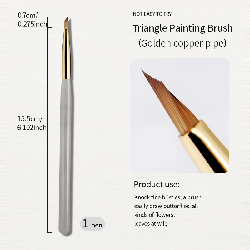 RSNAIL Nail Art Liner Brushes — 18mm Slender Long Line Painting Pen for French Stripe Nail Art, UV Gel DIY Manicure Tool