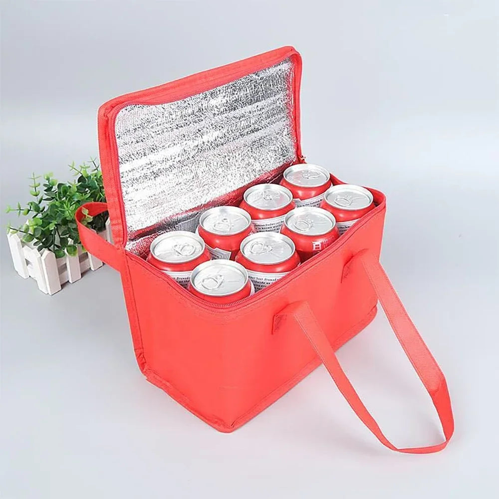 Portable Insulated Lunch Cooler Bag – Folding Thermal Food & Drink Carrier for Picnic and Beer Delivery